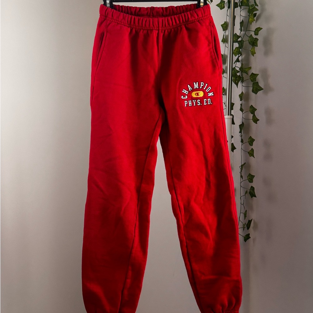 XS RED CHAMPION DRAWSTRING SWEATS